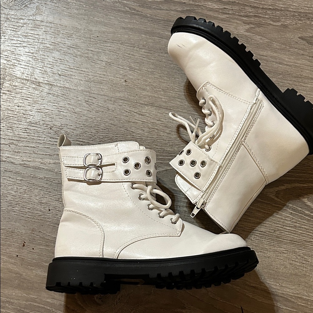 Stylish White Combat Boots